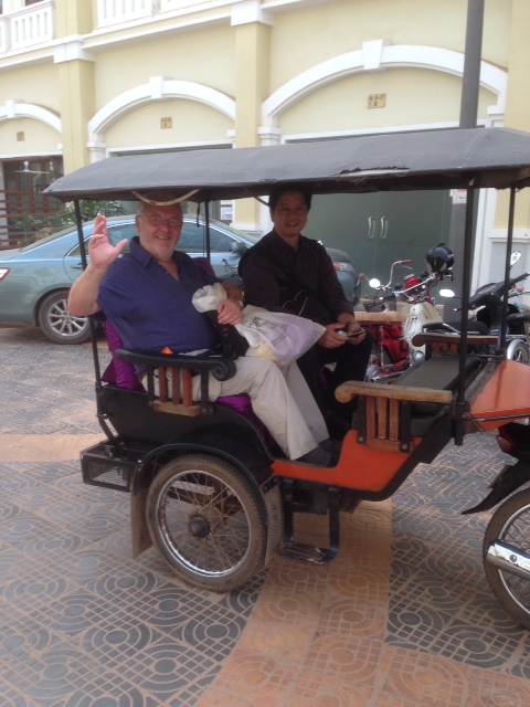 Peter Ruck and bobby Ho arrive to preach at the Church of God Siem Reap Cambodia
